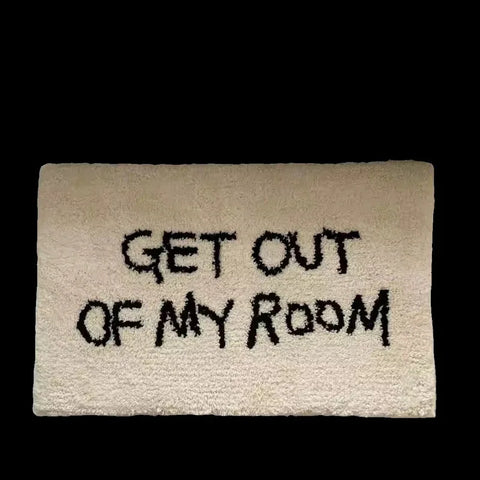 "Get Out of My Room" Plush Doormat – Anti-Slip Bedroom Carpet & Floor Mat