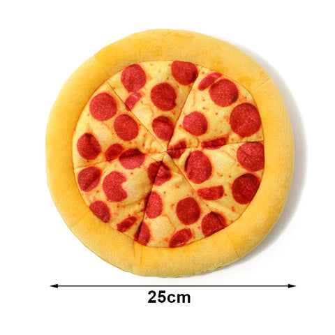 Pizza Plush Dog Toy - Squeaky Chew Toy for Pets