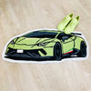 Green Lamborghini Aventador Carpet – Non-Slip Absorbent Decorative Floor Mat