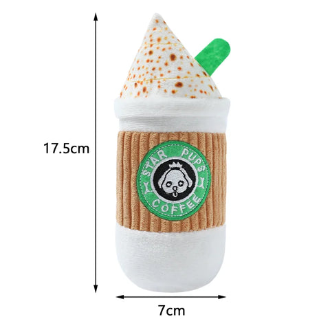 Pupuccino Plush Squeaky Toy - Starbucks Style Dog Toy Pup Cup