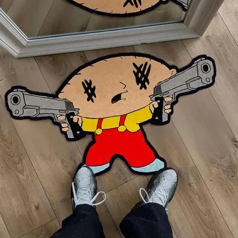 "Stewie Blast" Character Rug – Non-Slip Plush Floor Mat