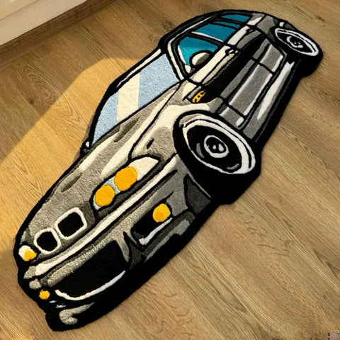 Grey BMW M3 Rug – Soft Plush Decorative Floor Carpet