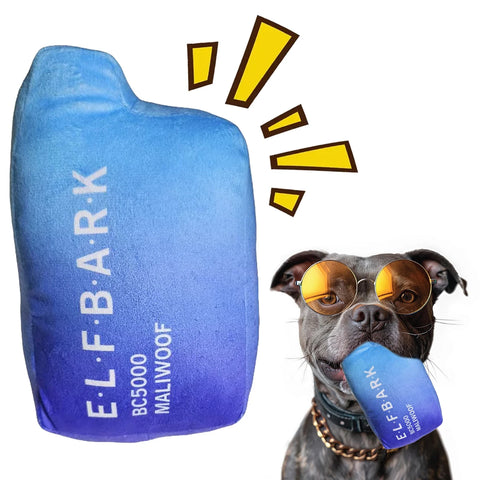 ElfBark Vape Dog Toy - Funny Parody Squeaker Toy for Dogs