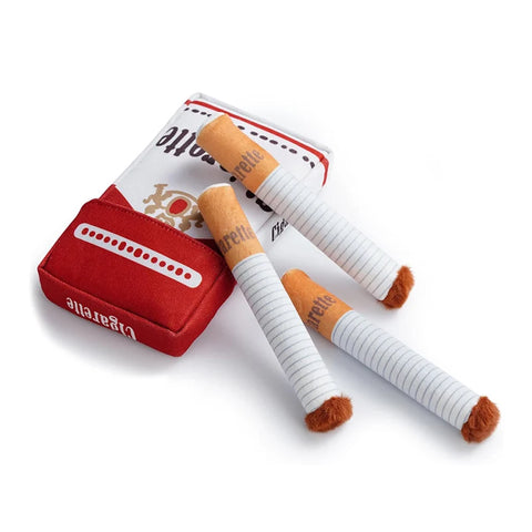 Cigarette Box Dog Toy - Funny Interactive Plush Chew Toy